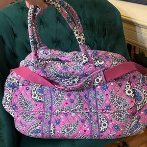 Vera Bradley Pink Paisley Quilted Travel Oversized Duffel